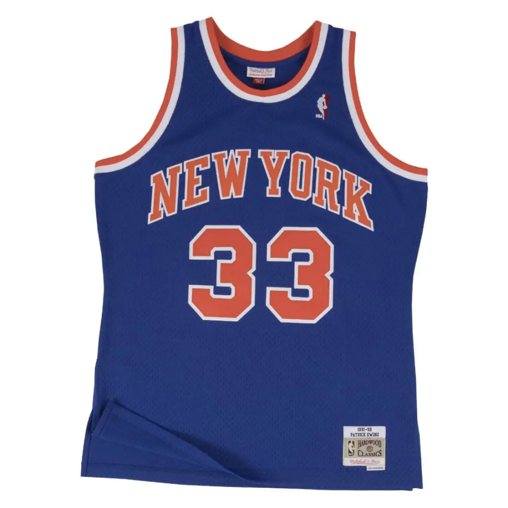 New York Knicks Patrick Ewing Blue 1991/92 Hardwood Classics Swingman Player Jersey