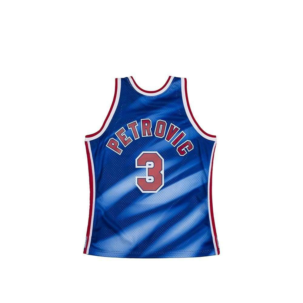 New Jersey Nets Drazen Petrovic Blue 1990/91 Hardwood Classics Swingman Player Jersey - Mitchell & Ness