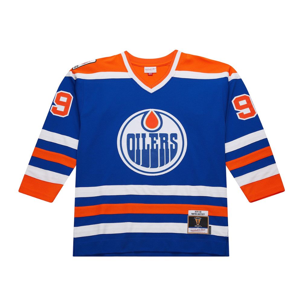 Edmonton Oilers Wayne Gretzky #99 1979-80 Royal NHL Power Play Player Jersey - Mitchell & Ness