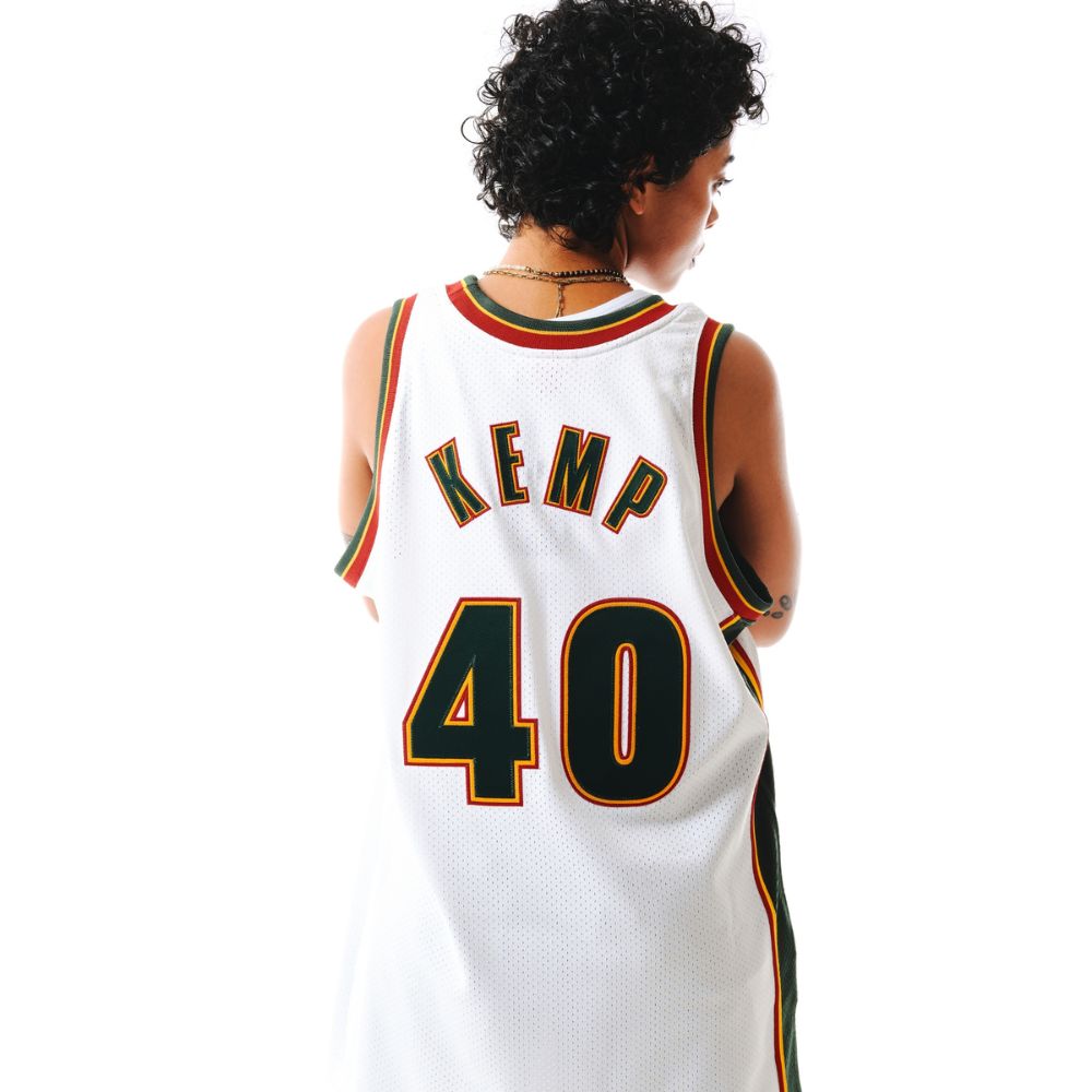 Shawn Kemp Seattle SuperSonics 1995-96 White Authentic Jersey - Mitchell & Ness