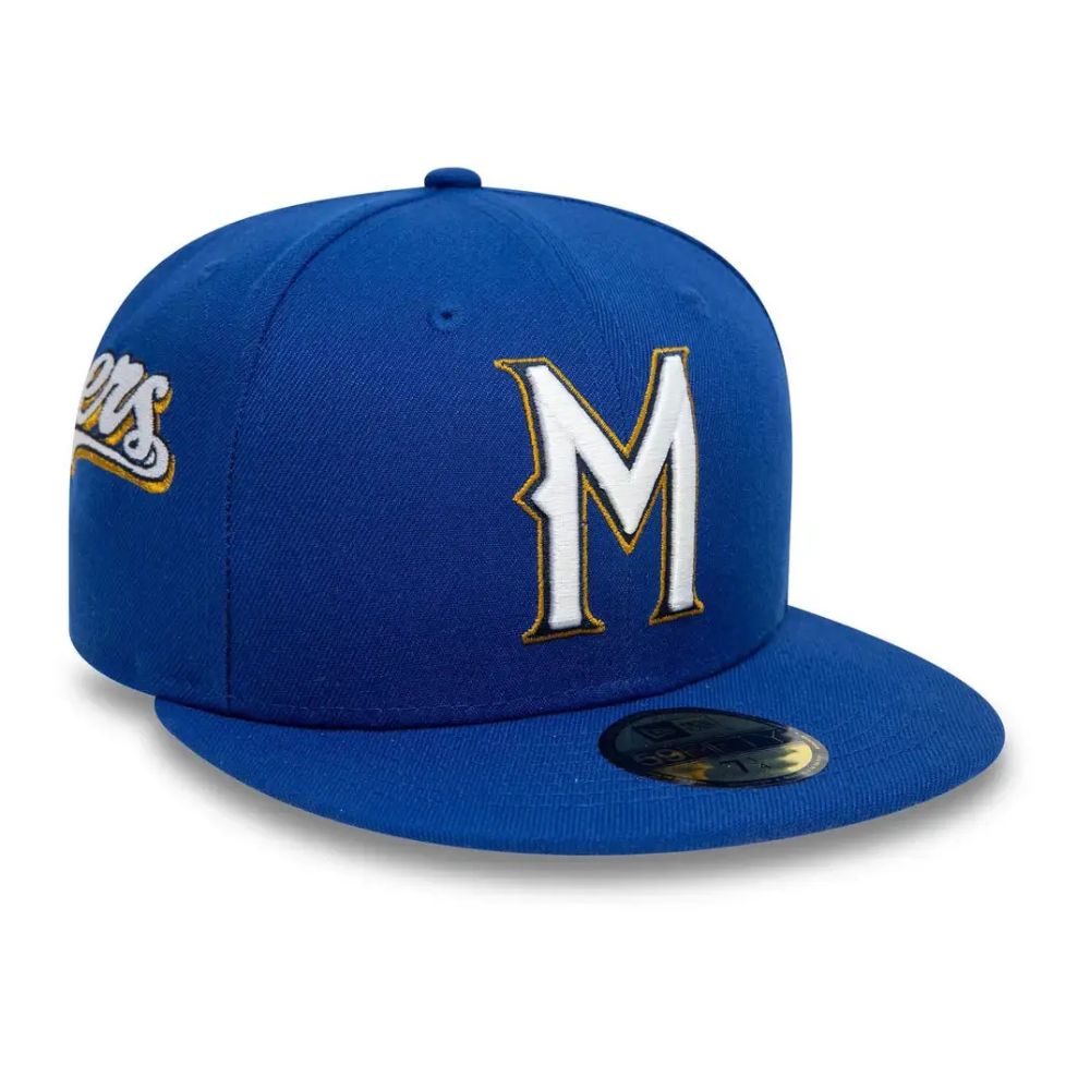 Milwaukee Brewers Image MLB All Over Print Blue 59FIFTY Fitted Cap - New Era