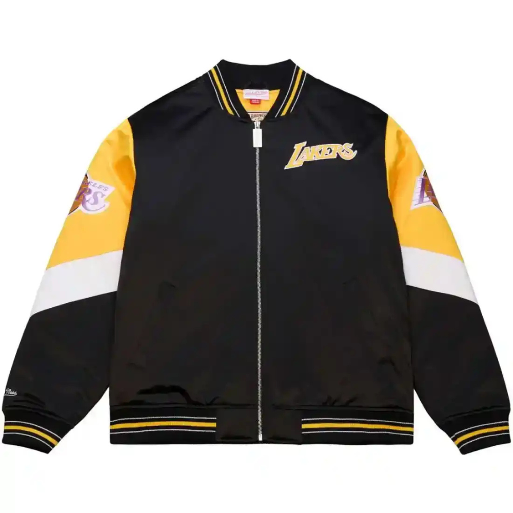 Los Angeles Lakers Throw it back Heavyweight Satin vintage Jacket  - Mitchell&Ness