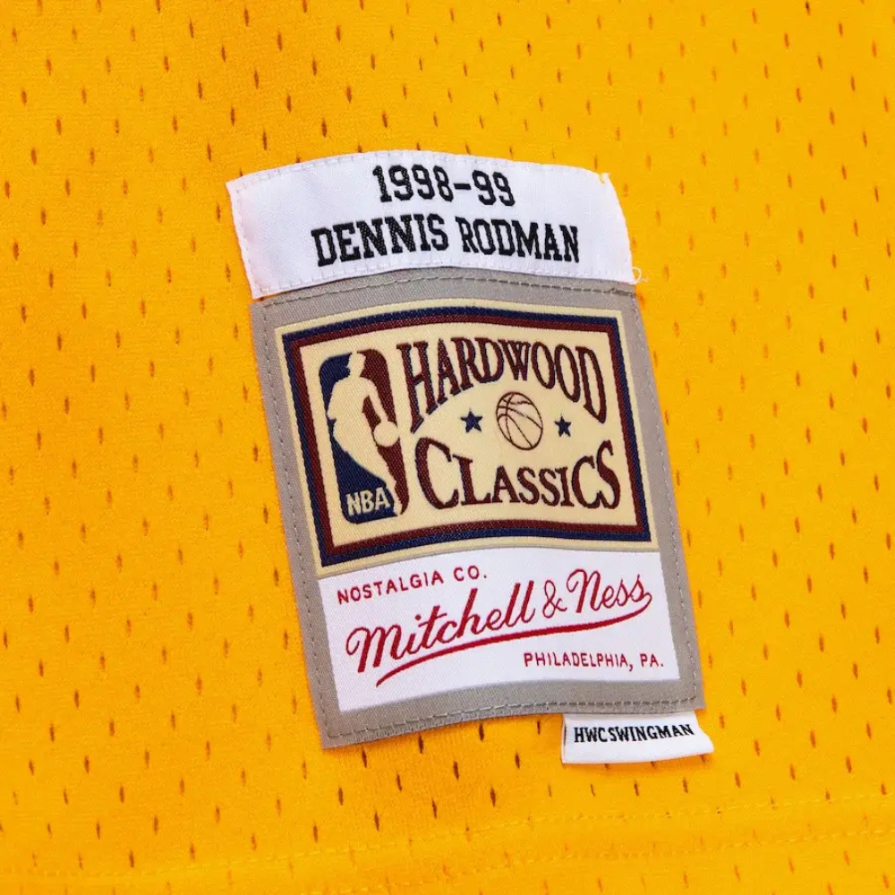 Los Angeles Lakers Dennis Rodman Gold 1998/99 Hardwood Classics Swingman Player Jersey