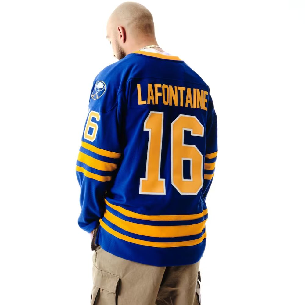 Buffalo Sabres Pat LaFontaine 1995-96 Royal Captain Power Play Jersey - Mitchell & Ness
